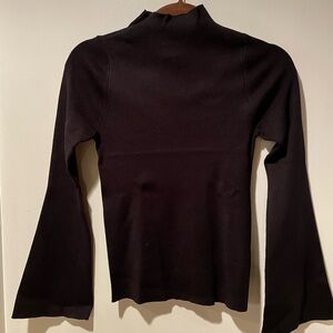Maeve by Anthropologie Blk Bell Sleeve Mock Neck Turtleneck-XS.